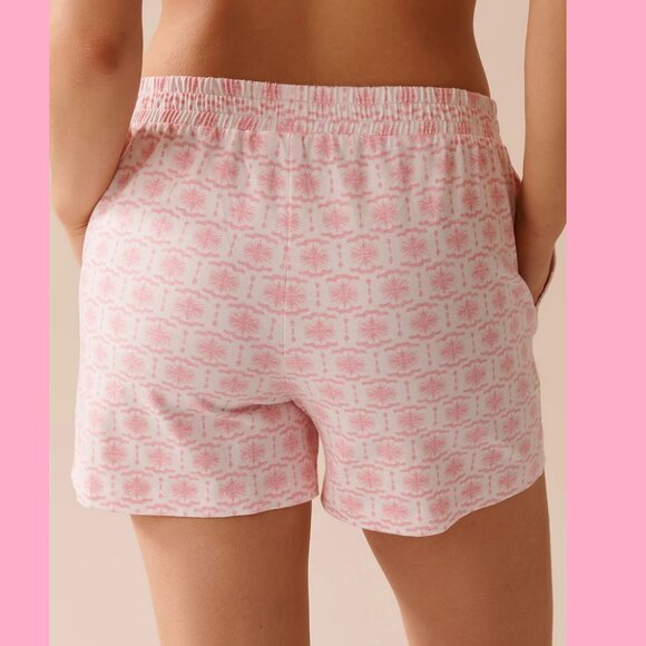 Size L - NWT - Pink Geometric Print Cotton Pajama Shorts - La Vie en Rose - Picture 13 of 13
